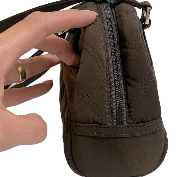 VERA BRADLEY Solid Brown Qulited Shoulder Bag - Picture 4 of 8